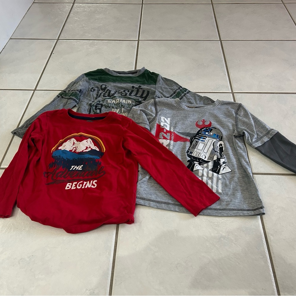 Three long sleeve boys shirts size 4T